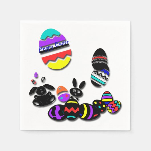 イースターおもしろい紙ナプキンスデジタルエンボス効果 スタンダードカクテルナプキン (正面)
