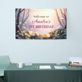 イースターお洒落をテーマにした最初の誕生日のウェルカムサイン 横断幕 (トレードショー)