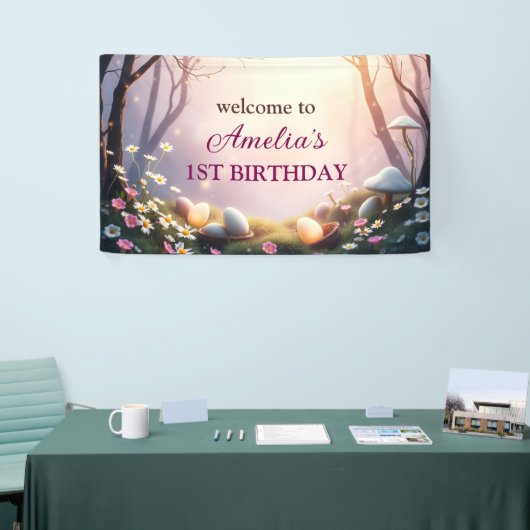 イースターお洒落をテーマにした最初の誕生日のウェルカムサイン 横断幕 (トレードショー)