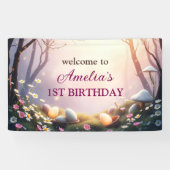 イースターお洒落をテーマにした最初の誕生日のウェルカムサイン 横断幕 (横)