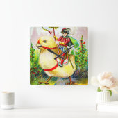 イースターお洒落グリーティング:ジャイアントシックのライダー スクエア壁時計 (ホーム)