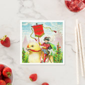 イースターお洒落グリーティング：ジャイアントシックのライダー スタンダードカクテルナプキン (インサイチュ)