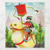 イースターお洒落グリーティング：ジャイアントシックのライダー ワインラベル (シングルラベル)