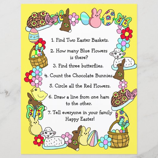 イースターお洒落バニーと詩キッズレターゲーム (裏面)