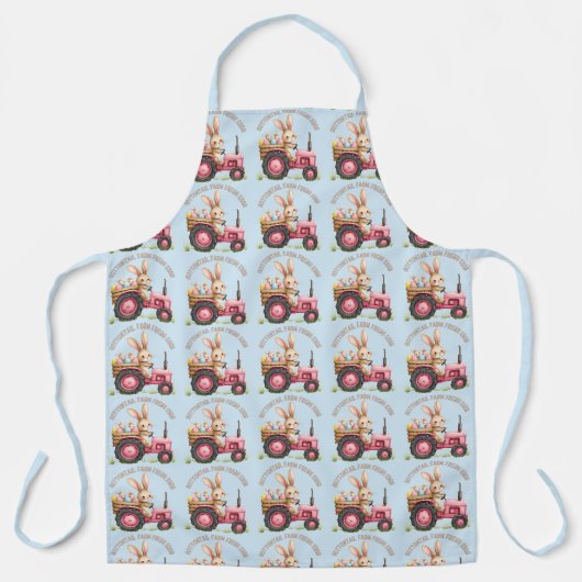 イースターお洒落バニーファームヴィンテージトラクター エプロン (正面)