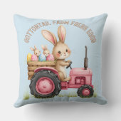イースターお洒落バニーファームヴィンテージトラクター クッション (裏面)