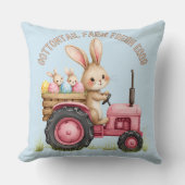 イースターお洒落バニーファームヴィンテージトラクター クッション (正面)