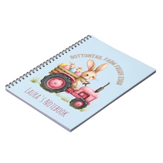 イースターお洒落バニーファームヴィンテージトラクター ノートブック (左側)