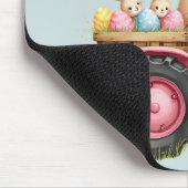 イースターお洒落バニーファームヴィンテージトラクター マウスパッド (コーナー)