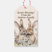 イースターお洒落パステルカスタムバンニ ギフトタグ (正面)
