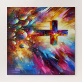 イースターお祝いのための美しい十字 | ジグソーパズル (横)