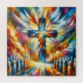 イースターお祝いのための美しい十字 | ジグソーパズル (縦)