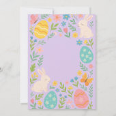 イースターお祝いの招待状 | パステルうさぎ 招待状 (裏面)