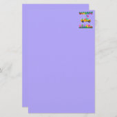 イースターお祝いパープル文房具 便箋 (正面/裏面)