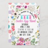 イースターお祝い卵狩りパーティの招待状 招待状 (正面/裏面)