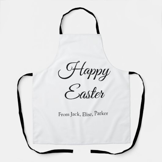 イースターお祝い追加QRフォトハッピーイースター エプロン (正面)