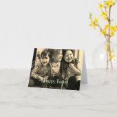 イースターお祝い追加QRフォトハッピーイースター カード (黄色い花)