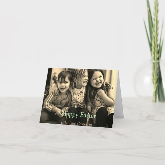 イースターお祝い追加QRフォトハッピーイースター カード (正面)