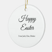 イースターお祝い追加QRフォトハッピーイースター セラミックオーナメント (左)