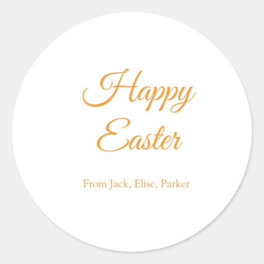 イースターお祝い追加QRフォトハッピーイースター ラウンドシール (正面)