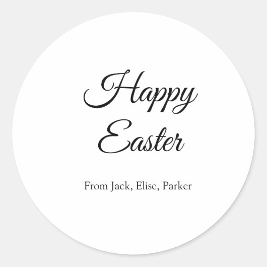 イースターお祝い追加QRフォトハッピーイースター ラウンドシール (正面)