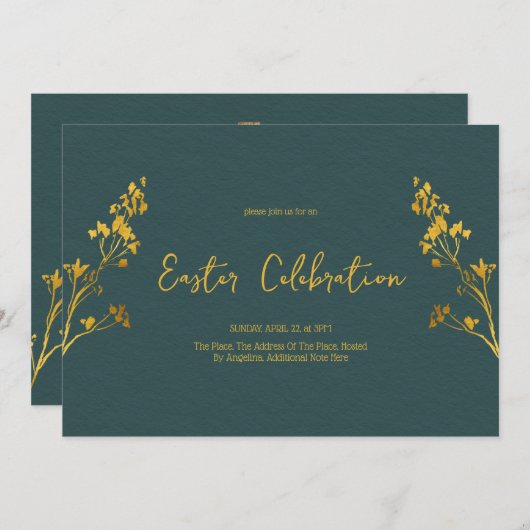 イースターお祝い、ブランチ、カソリッ伝統的ク 招待状 (正面/裏面)