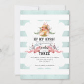 イースターお茶会の誕生日 招待状 (正面)