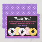 イースターお菓子 ドーナツ スイーツ 誕生日パーティー サンキューカード (正面/裏面)