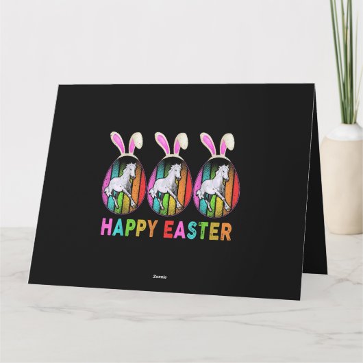 イースターかわいいウサギ馬農夫ラバー カード (裏面)
