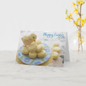 イースターかわいいシック甘いお菓子お洒落写真 カード (黄色い花)