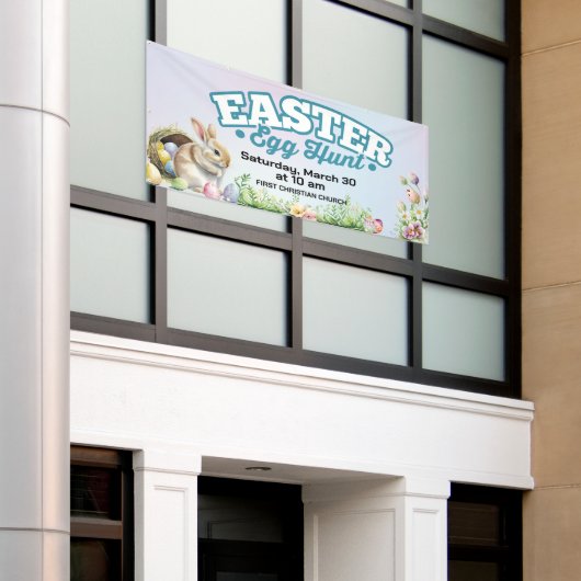 イースターかわいらしエッグ狩り屋外 横断幕 (ビルの外側)