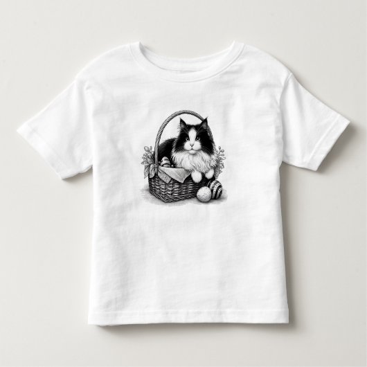 イースターかわいらしキティ猫 トドラーTシャツ (正面)