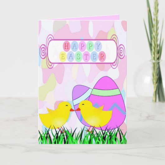 イースターかわいらしグリーティングカード シーズンカード (正面)