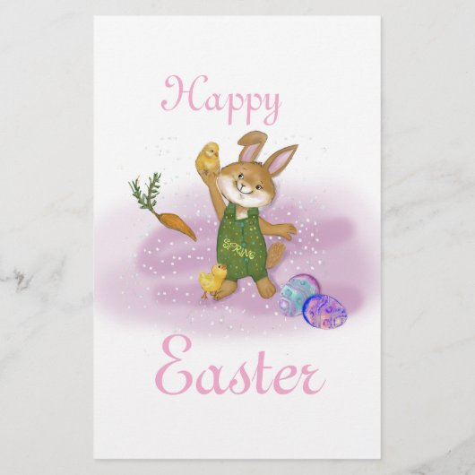 イースターかわいらしバニーからのピンク文字 (裏面)