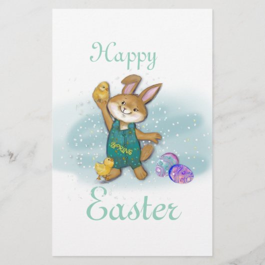 イースターかわいらしバニーからのブルーレター (裏面)