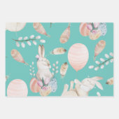 イースターかわいらしバニーと卵 ラッピングペーパーシート (正面3)