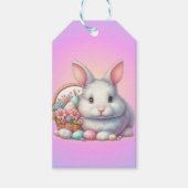 イースターかわいらしバニーパステル ギフトタグ (正面)