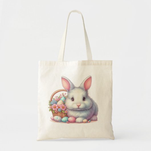 イースターかわいらしバニーパステル トートバッグ (正面)