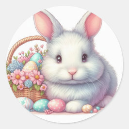 イースターかわいらしバニーパステル ラウンドシール
