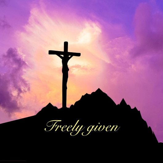 イースターが十字架でイエスをパーソナライズ ラウンドシール