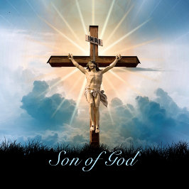 イースターが十字架でイエスをパーソナライズ ラウンドシール