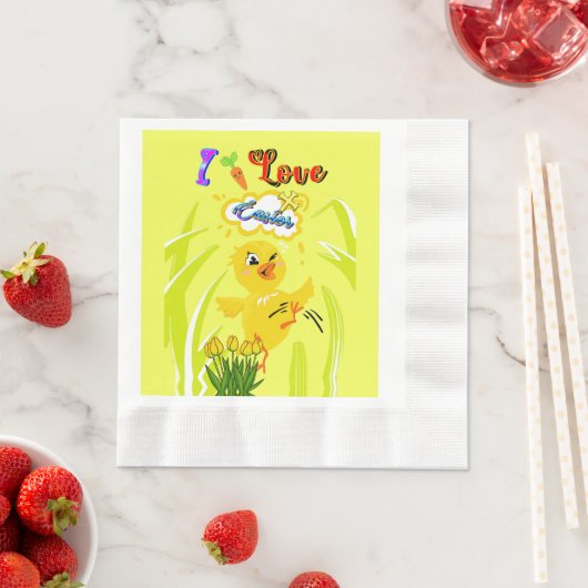 イースターが大好き 縁ありランチョンナプキン (インサイチュ)