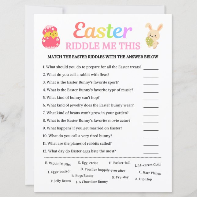 イースターこのゲームを私に謎をかける (正面)