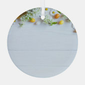 イースターさくらんぼプラム:黄色の卵。 ガラスオーナメント (裏面)