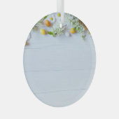 イースターさくらんぼプラム:黄色の卵。 ガラスオーナメント (正面右)