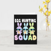 イースターたまご狩り隊 面白いイースターうさぎの卵狩り カード (黄色い花)