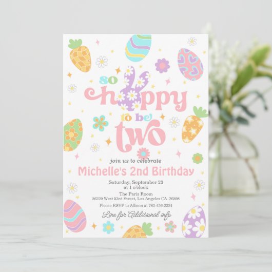 イースターだからホッピー二つの誕生日 招待状 (スタンド正面)