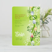 イースターつる植物の挨拶状 招待状 (スタンド正面)