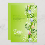 イースターつる植物グリーティングカード シーズンカード (正面/裏面)