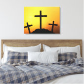 イースターとパームの日曜日の十字とシーン キャンバスプリント (インサイチュ (寝室))